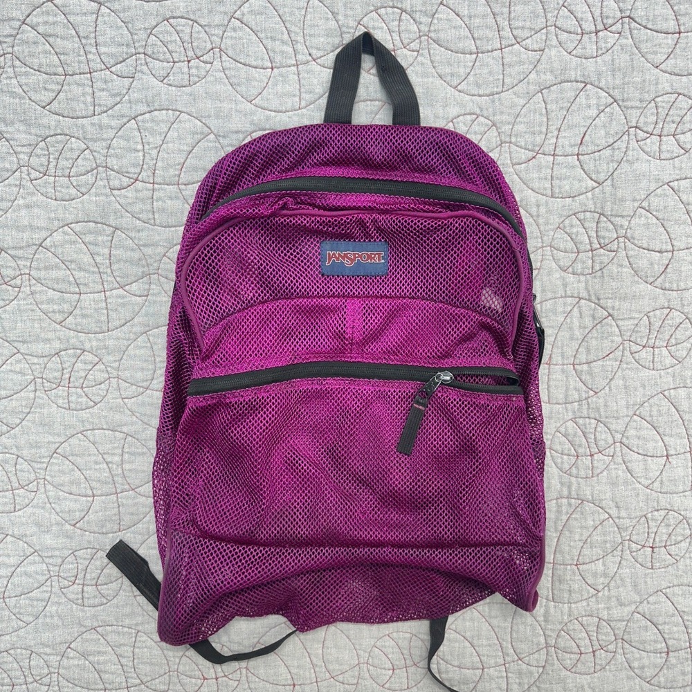 JanSport Backpack Purple Mesh Padded Straps Y2K VTG